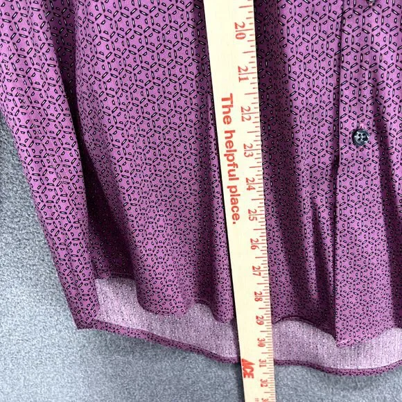 Alfani Shirt Men's Medium 15 15.5 32-33 Purple Button Up Regular Fit Long Sleeve - Picture 9 of 16